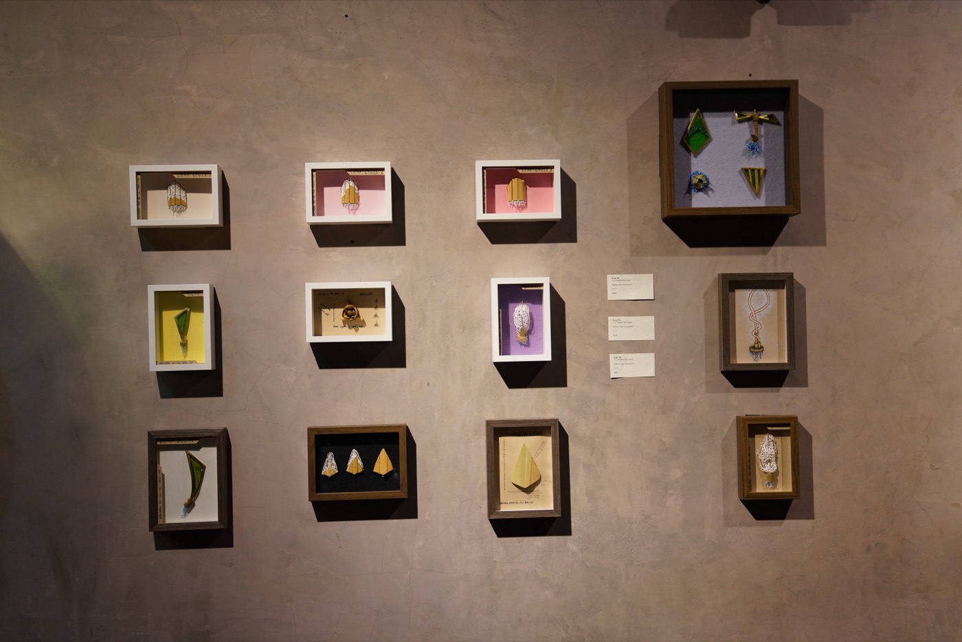 Shadowbox artworks on wall